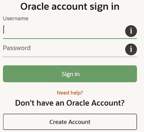 Oracle account SignIn
