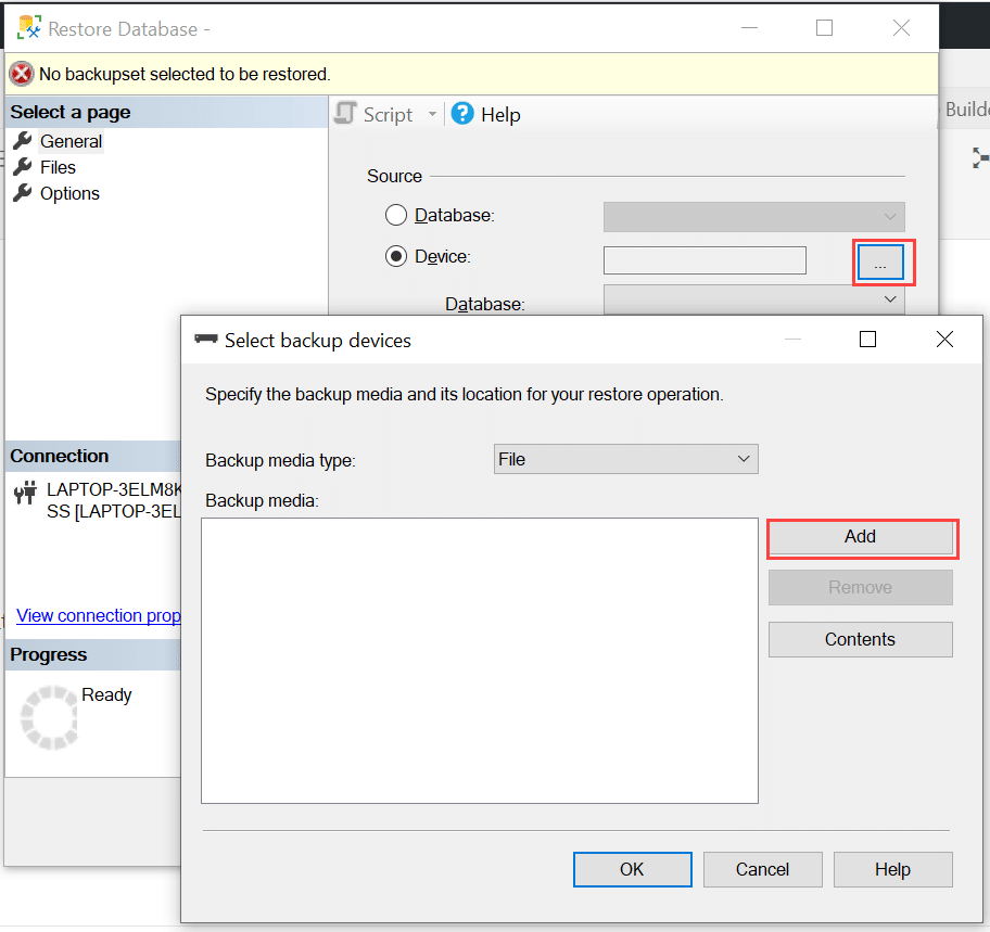 SQL Server Backup Device