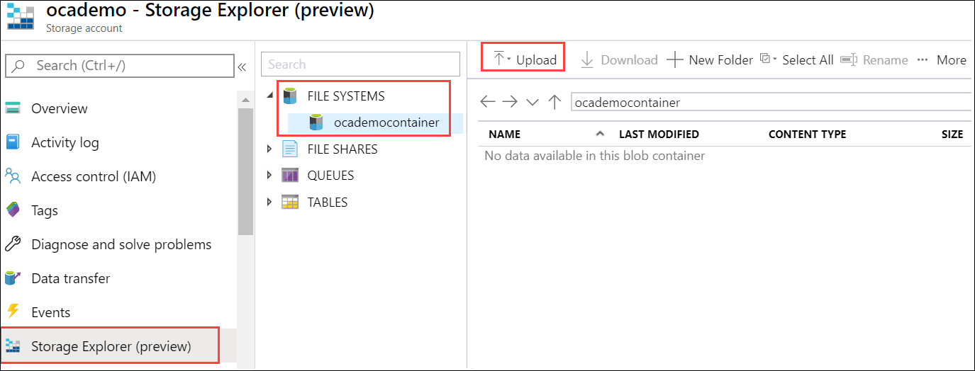 Ocademo - Storage Explorer