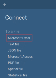 Connecting to Microsoft Excel data source