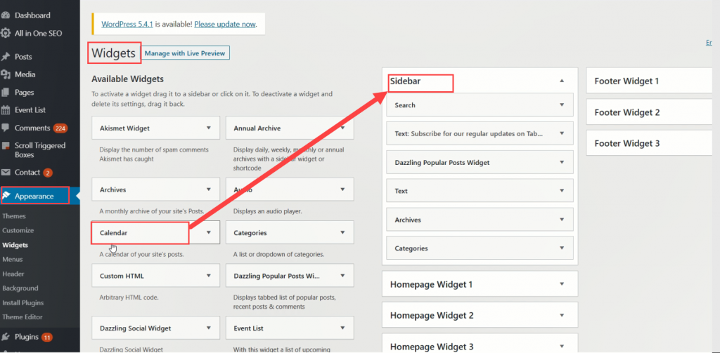 Add widgets