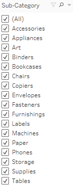 Sub-Category Filter