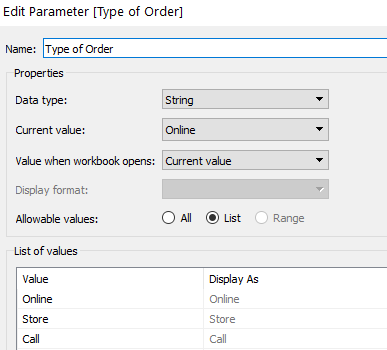 Creating Parameter