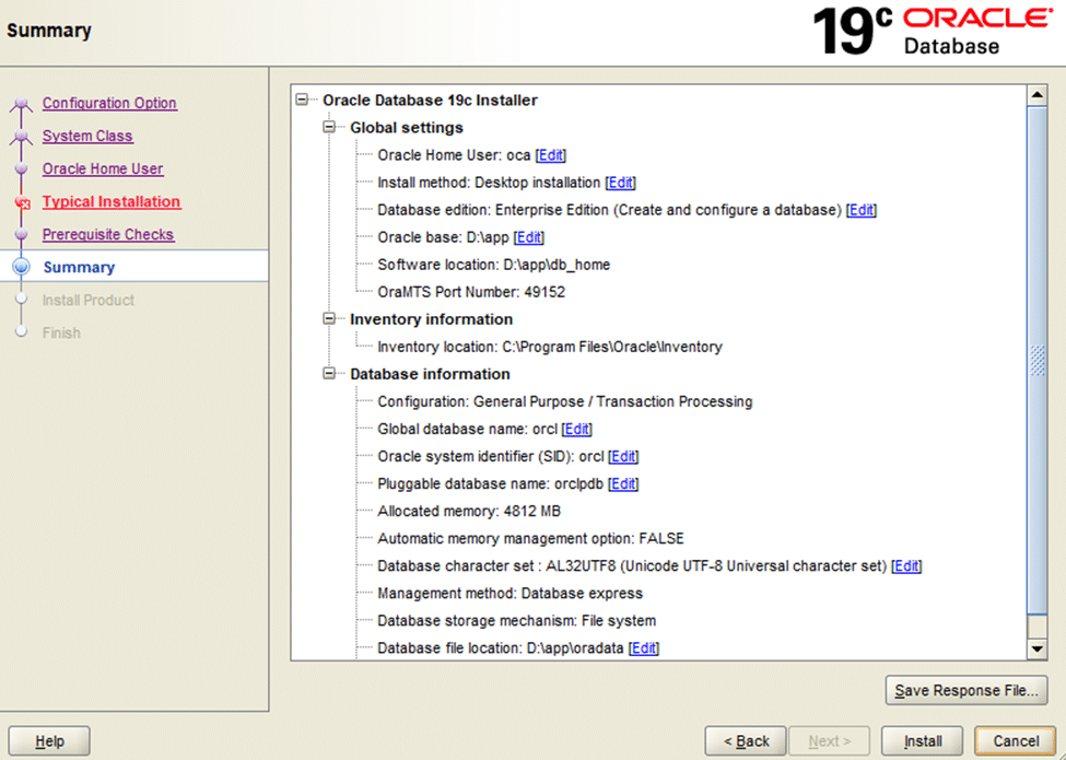 Step To Install Oracle 19c
