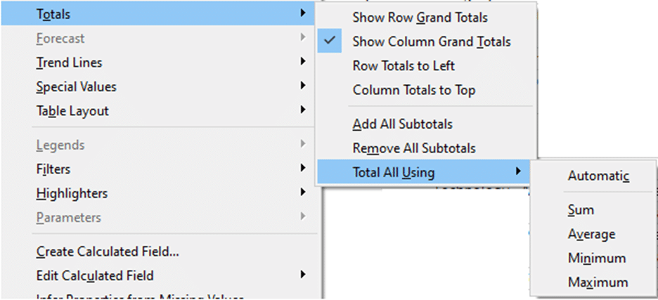 Controlling how totals are calculated in Tableau