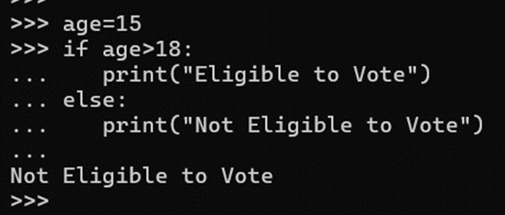 The IF and Else control statement in Python.