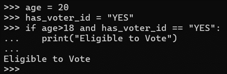 The AND logical operator in Python.